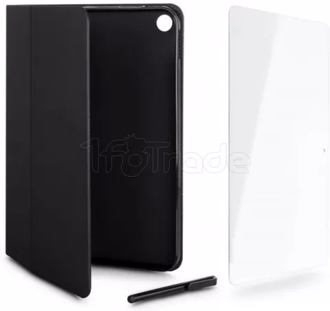 Photo de Étui de protection à rabat Urban Factory Greenee pour Galaxy Tab A9 8,7" + 1x protection verre trempé + 1x stylet (Noir)