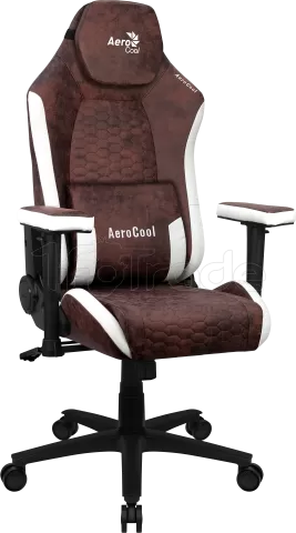 Photo de Fauteuil Aerocool Crown AeroSuede (Marron/Blanc)