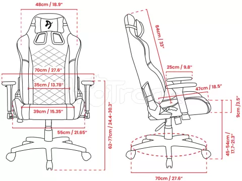 Photo de Fauteuil Arozzi Avanti SoftFabric (Gris)