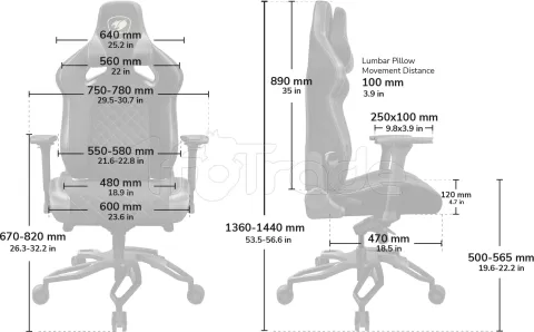 Photo de Fauteuil Cougar Armor Titan Pro V2  (Noir/Or)