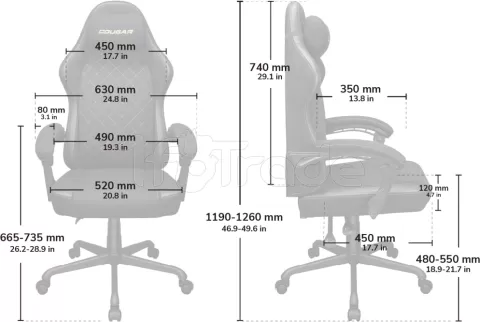 Photo de Fauteuil Cougar Fusion EX (Noir/Or)