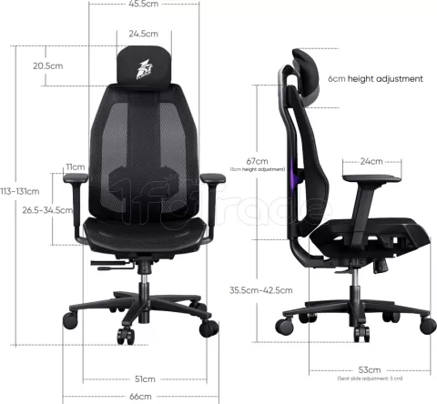 Photo de Fauteuil ergonomique 1stPlayer Ergo Aero (Noir)