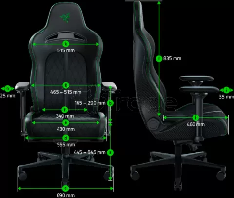 Photo de Fauteuil Gamer Razer Enki Pro (Noir/Vert)