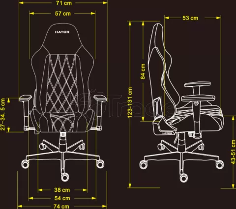 Photo de Fauteuil Hator Darkside 3 Fabric - Taille M (Gris)