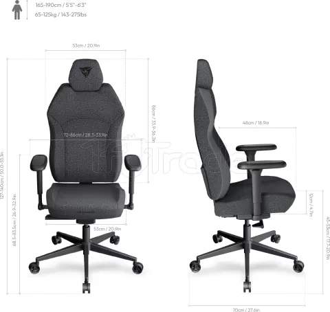 Photo de Fauteuil ThunderX3 Solo 360 Racer (Noir/Bleu)