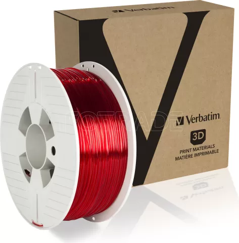 Photo de Filament Verbatim PET-G Transparent Rouge Ø1,75mm - 1kg