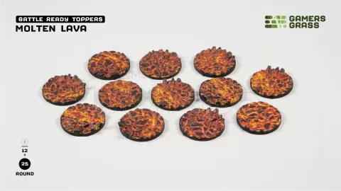 Photo de Gamers Grass - Molten Lava : Round 25mm (x12)