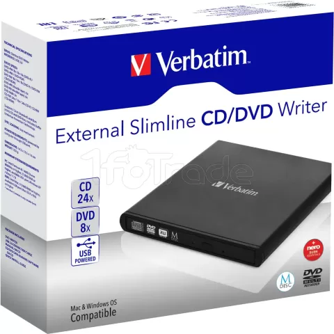 Photo de Graveur DVD externe Verbatim Slimline (Noir)