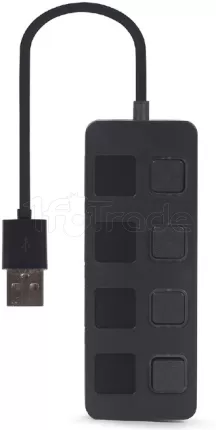 Photo de Hub USB 2.0 Gembird - 4 ports avec interrupteurs (Noir)