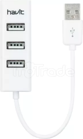 Photo de Hub USB 2.0 Havit H18 - 4 ports (Blanc)