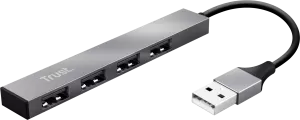 Photo de Hub USB 2.0 Trust Halyx - 4 ports (Gris)