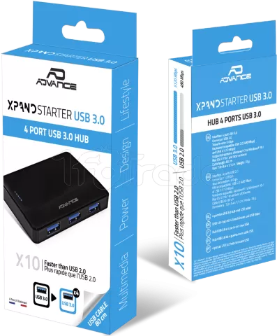 Photo de Hub USB 3.0 Advance Xpand Starter - 4 ports (Noir)