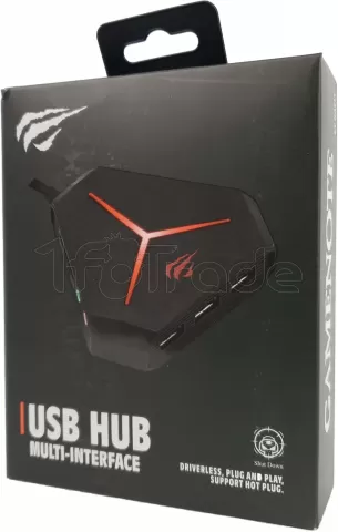 Photo de Hub USB 3.0 Havit H95 - 6 ports + SD + Jack (Noir)