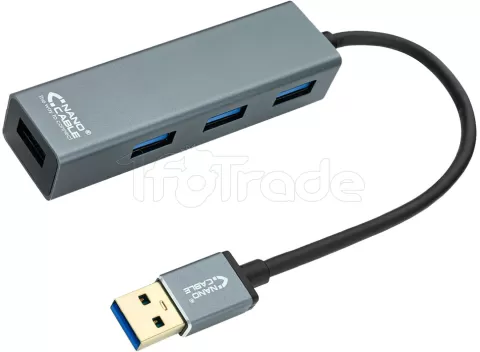Photo de Hub USB 3.0 Nanocable - 4 ports (Gris)
