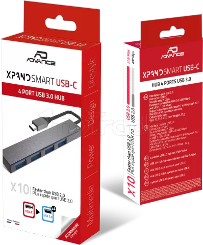 Photo de Hub USB 3.0 Type C Advance Xpand Smart - 4 ports Type A