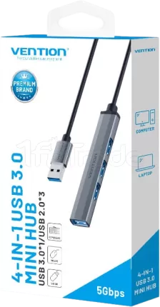 Photo de Hub USB 3.0 Vention - 4 ports 0.15m (Gris)