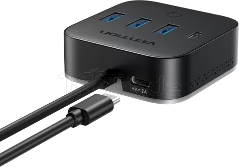 Photo de Hub USB 3.0 Vention - 4 ports 3x USB-A + 2x USB-C RGB 0.25m (Noir)