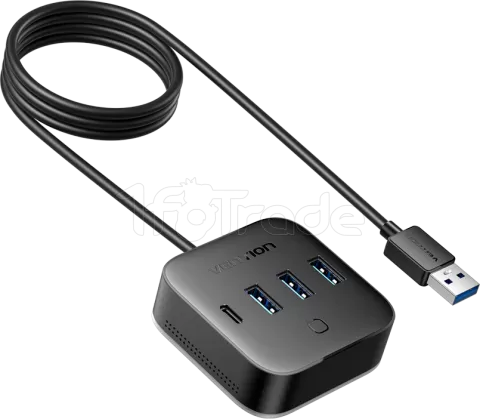 Photo de Hub USB 3.0 Vention - 4 ports 3x USB-A + 2x USB-C RGB 0.25m (Noir)