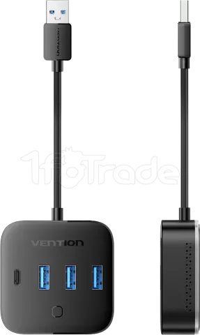 Photo de Hub USB 3.0 Vention - 4 ports 3x USB-A + 2x USB-C RGB 0.25m (Noir)