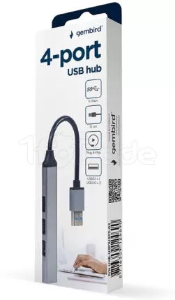 Photo de Hub USB 3.1 Gembird - 4 ports (Gris)