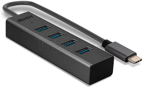 Photo de Hub USB 3.2 Lindy - 4 ports type C (Noir)