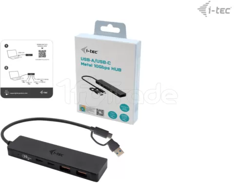 Photo de Hub USB-A/C I-Tec Charging Metal - 4 ports USB-A/C 3.1 (Noir)