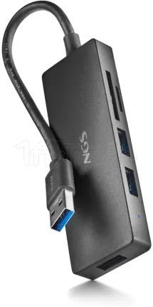 Photo de Hub USB-C 3.0 NGS iHub Reader - 3 ports USB-A + lecteur de cartes (Gris)
