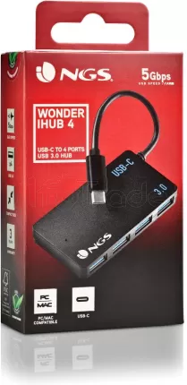 Photo de Hub USB-C 3.0 NGS Wonder iHub4 - 4 ports (Noir)