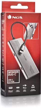 Photo de Hub USB-C 3.0 NGS WonderDuo C - 4 ports (Noir)