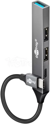 Photo de Hub USB-C 3.2 Goobay Slim - 4 ports (Gris)