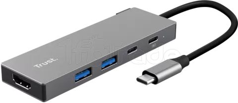 Photo de Hub USB-C 3.2 Trust Dalyx - 5 ports (Gris)
