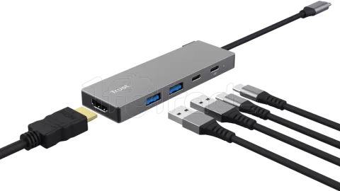 Photo de Hub USB-C 3.2 Trust Dalyx - 5 ports (Gris)