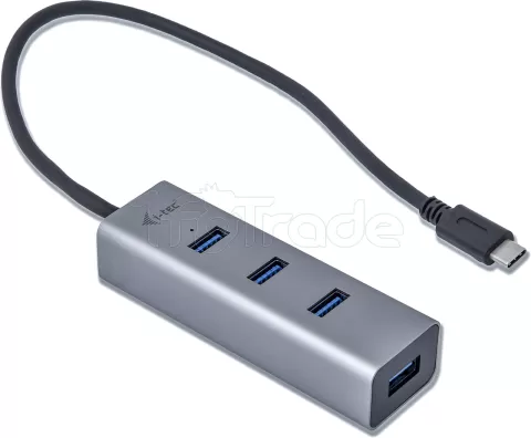 Photo de Hub USB-C I-Tec Charging Metal Pro - 4 ports USB 3.0 (Gris)