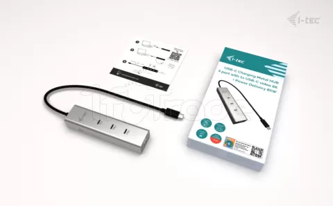Photo de Hub USB-C I-Tec Charging Metal Pro - 5 ports USB-C 3.0 (Gris)