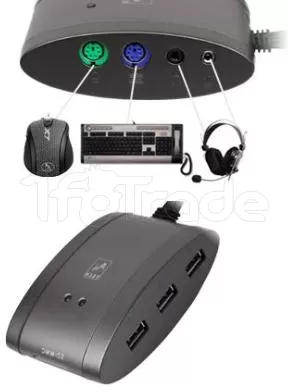 Photo de Hub USB Gembird A4-MS-9 - 7 ports (Gris)
