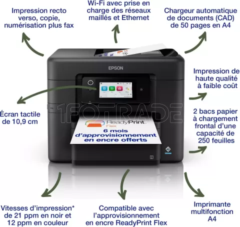 Photo de Imprimante Multifonction 4en1 Epson WorkForce Pro WF-4930 (Noir)