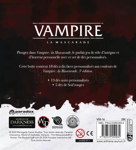 Photo de Jeu de Rôle : Vampire la Mascarade - Set de Dés