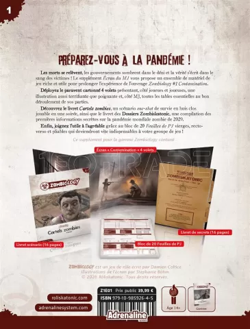 Photo de Jeu de Rôle : Zombiology - Livre #1 Contamination : L'Ecran du MJ (Fr)