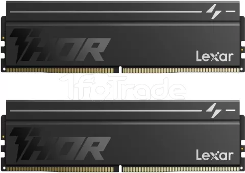 Kit Barrettes mémoire 16Go (2x8Go) DIMM DDR5 Lexar Thor 2nd Gen 6000MHz CL38 (Noir)