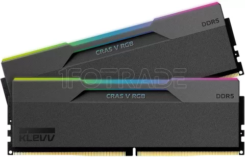 Photo de Kit Barettes mémoire 32Go (2x16Go) DIMM DDR5 Klevv Cras V RGB 6000MHz CL30 (Noir)