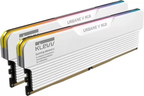 Photo de Kit Barettes mémoire 32Go (2x16Go) DIMM DDR5 Klevv Urbane V RGB 6000MHz CL28 (Blanc)