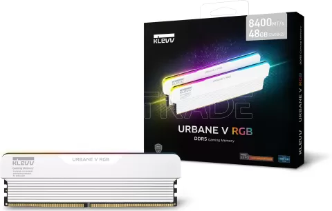 Photo de Kit Barettes mémoire 32Go (2x16Go) DIMM DDR5 Klevv Urbane V RGB 6000MHz CL28 (Blanc)