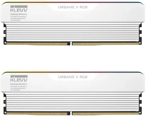 Photo de Kit Barettes mémoire 32Go (2x16Go) DIMM DDR5 Klevv Urbane V RGB 6000MHz CL30 (Blanc)