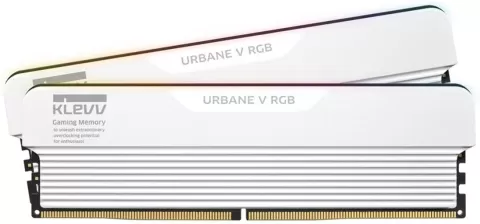 Photo de Kit Barettes mémoire 32Go (2x16Go) DIMM DDR5 Klevv Urbane V RGB 6000MHz CL30 (Blanc)