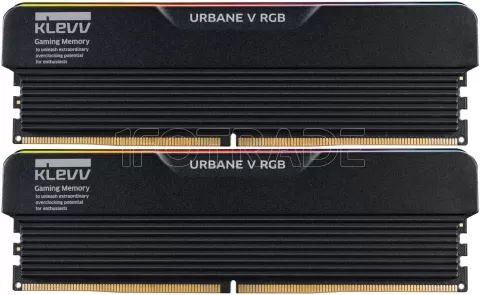 Photo de Kit Barettes mémoire 32Go (2x16Go) DIMM DDR5 Klevv Urbane V RGB 6000MHz CL30 (Noir)