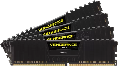 Photo de Kit Barrettes mémoire 128Go (4x32Go) DIMM DDR4 Corsair Vengeance LPX  3200Mhz (Noir)