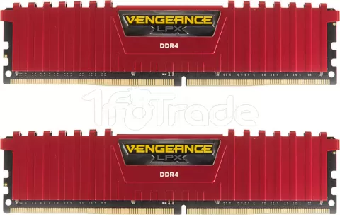 Photo de Kit Barrettes mémoire 16Go (2x8Go) DIMM DDR4 Corsair Vengeance LPX  2400Mhz (Rouge)