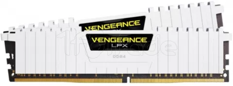 Photo de Kit Barrettes mémoire 16Go (2x8Go) DIMM DDR4 Corsair Vengeance LPX  2666Mhz (Blanc)