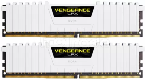 Photo de Kit Barrettes mémoire 16Go (2x8Go) DIMM DDR4 Corsair Vengeance LPX  2666Mhz (Blanc)