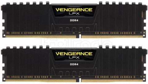 Photo de Kit Barrettes mémoire 16Go (2x8Go) DIMM DDR4 Corsair Vengeance LPX  2666Mhz (Noir) optimisé Ryzen
